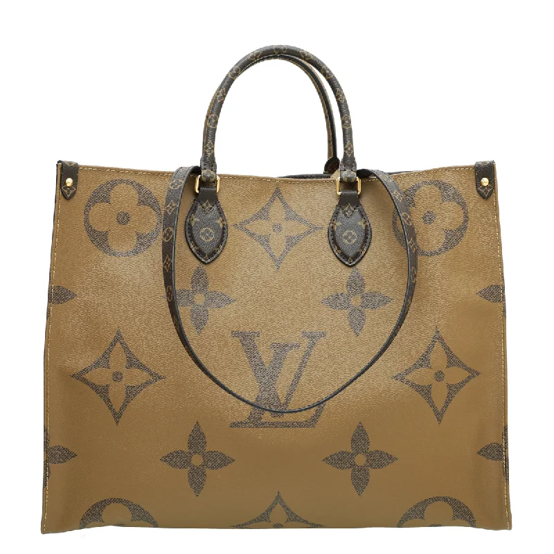 Louis Vuitton tote bags with a spacious interior and multiple pocketsLouis Vuitton Monogram Reverse Onthego GM Bag