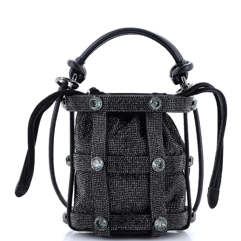 Fashion - forward Christian Dior tote bags for the modern womanCage Bucket Bag Crystal Embellished Suede Small