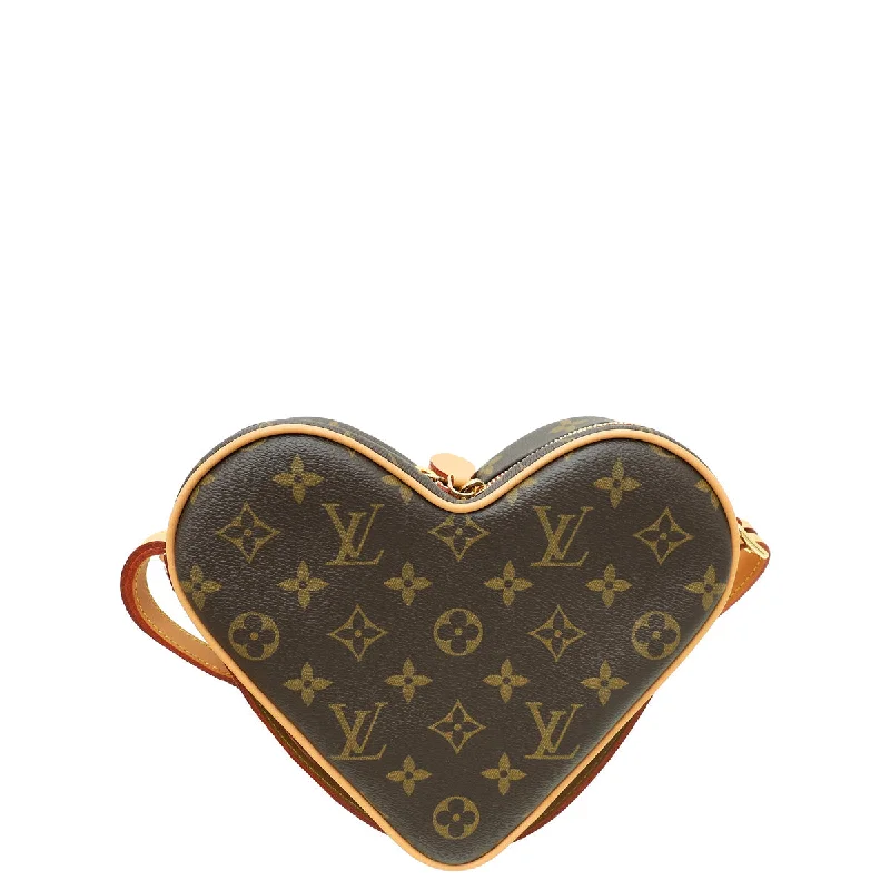 Ladies Louis Vuitton shoulder bags with a tassel decoration for charmLouis Vuitton Brown Monogram Game On Coeur Heart Bag