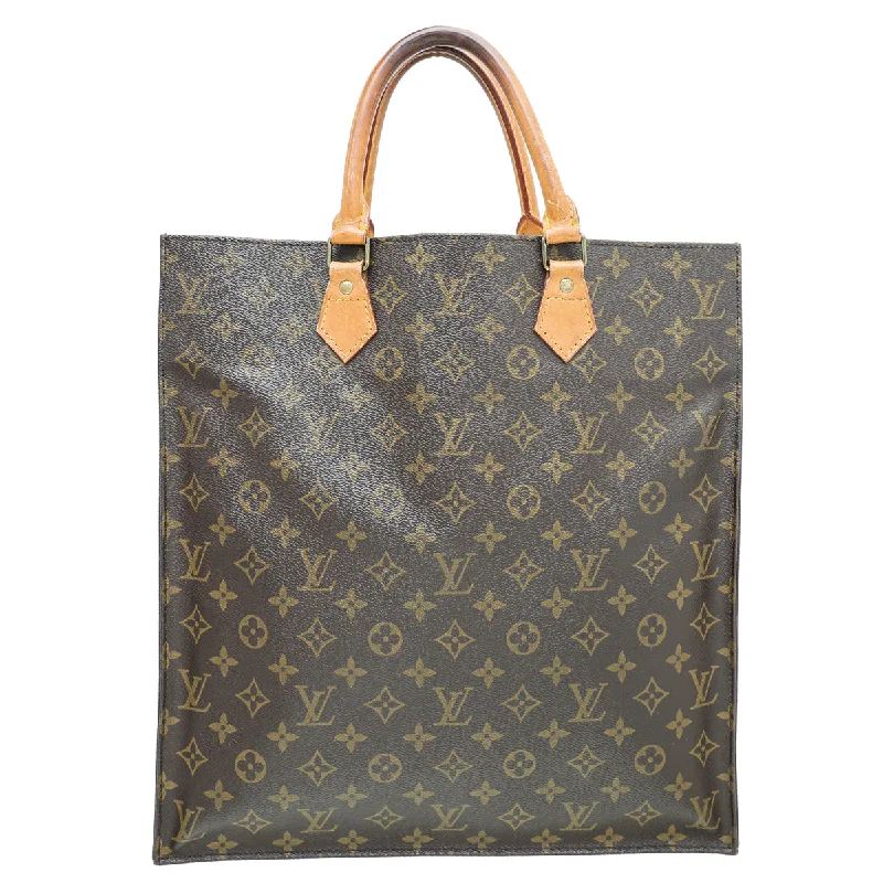 Louis Vuitton handbags with a patent - leather finish for a shiny lookLouis Vuitton Vintage Monogram Sac Plat Tote MM Bag