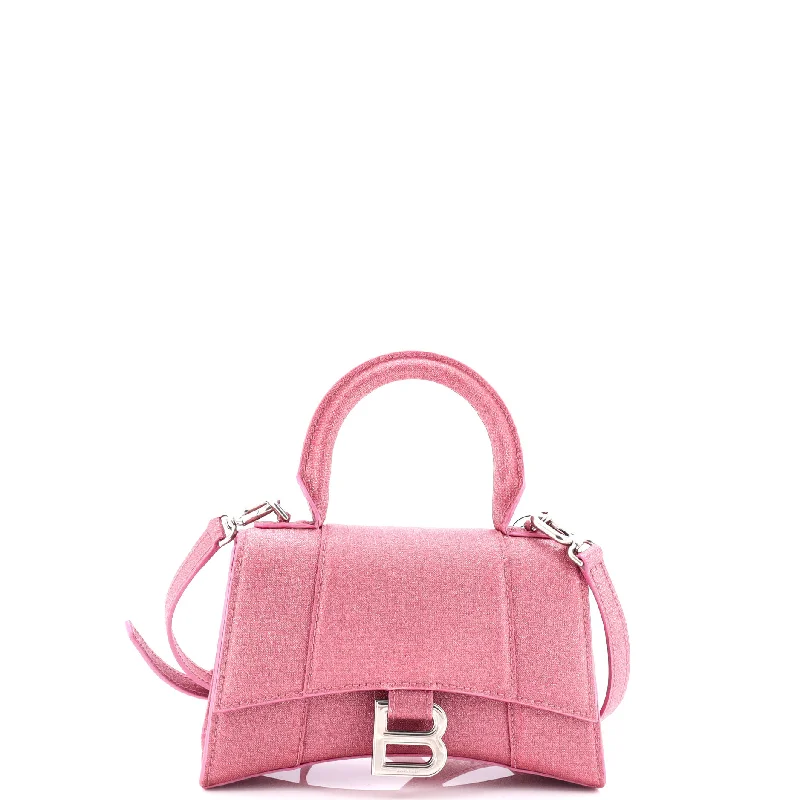 Christian Dior bags with a zip - top closure and multiple compartmentsHourglass Top Handle Bag Glitter Leather XS