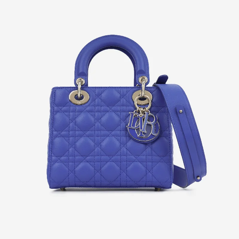 High - fashion Christian Dior bags with a geometric patternSmall Lady Dior - Royal Blue