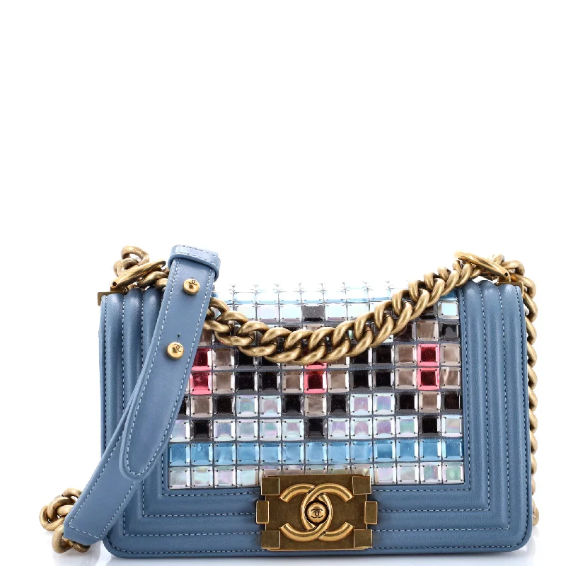 Christian Dior bags with a side - pocket for holding a water bottleMosaic Boy Flap Bag Embellished Lambskin Small