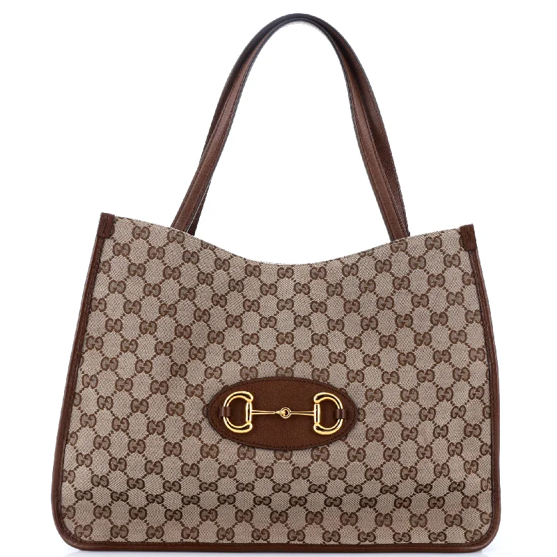 Christian Dior bags with a zip - top closure and multiple compartmentsHorsebit 1955 Tote GG Canvas Medium