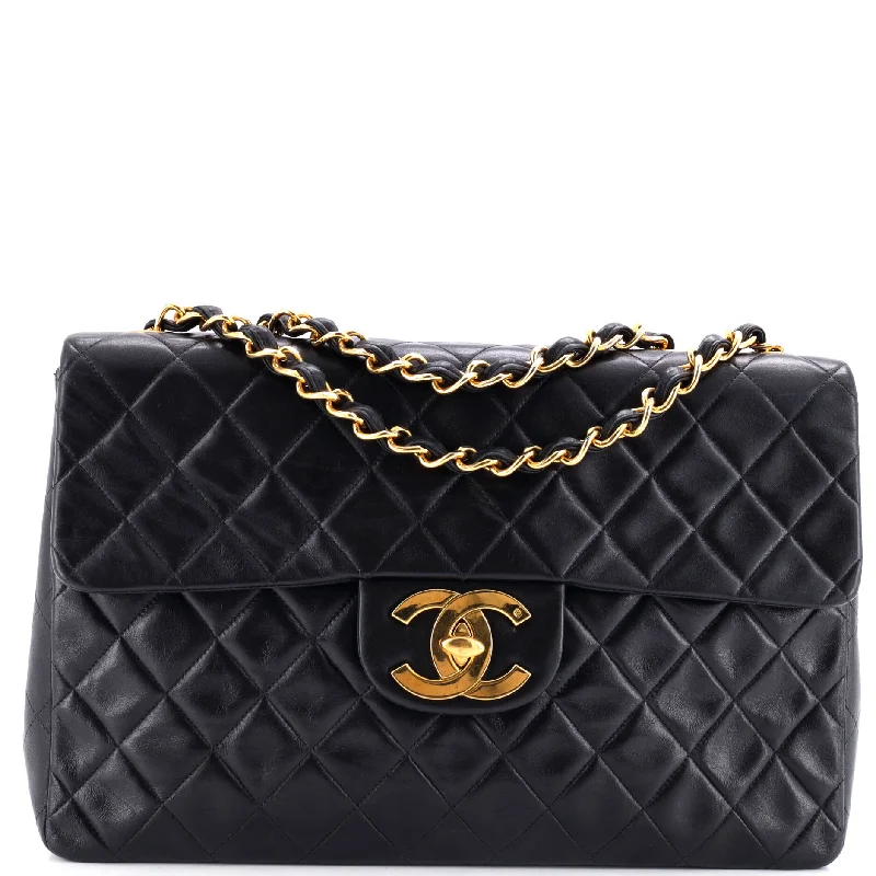 Christian Dior handbags with a detachable mirror for on - the - go touch - upsVintage Classic Single Flap Bag Quilted Lambskin Maxi