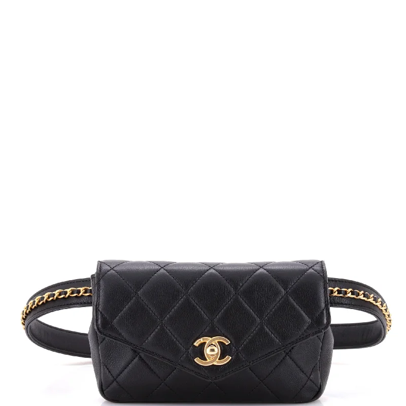 Trendsetting Christian Dior crossbody bags with a colorful strapChain Envelope Belt Bag Quilted Calfskin