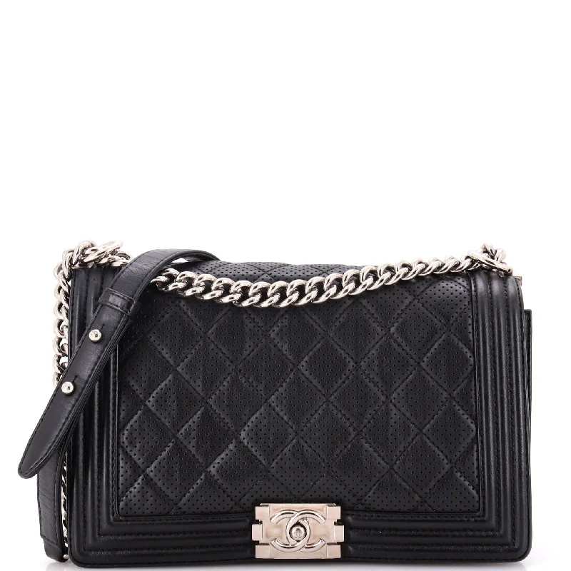 Christian Dior handbags with a back - pocket for quick storageBoy Flap Bag Quilted Perforated Lambskin New Medium