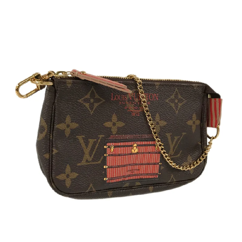 Louis Vuitton bags with a front - flap pocket for quick - access itemsLOUIS VUITTON trunk print stripes Pouch