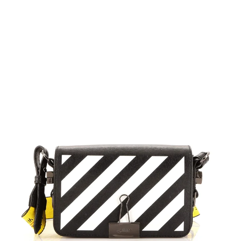 Trendsetting Christian Dior crossbody bags with a colorful strapBinder Clip Flap Bag Striped Leather Mini