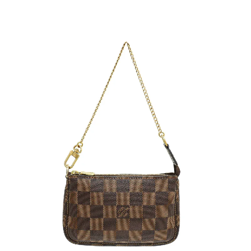 Ladies Louis Vuitton Capucines bags with a detachable shoulder strapLouis Vuitton Damier Ebene Mini Pochette Accessoires Bag