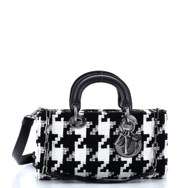 Christian Dior handbags with a back - pocket for quick storageLady D-Joy Bag Houndstooth Embroidered Canvas Medium