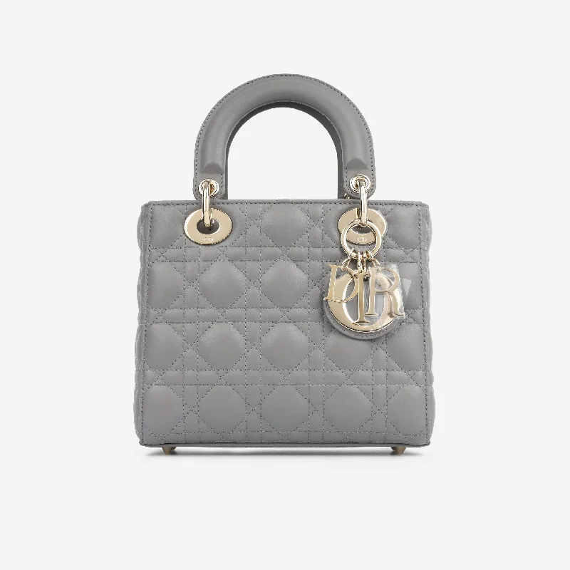 Christian Dior bags with a zip - top closure and multiple compartmentsSmall Lady Dior - Grey