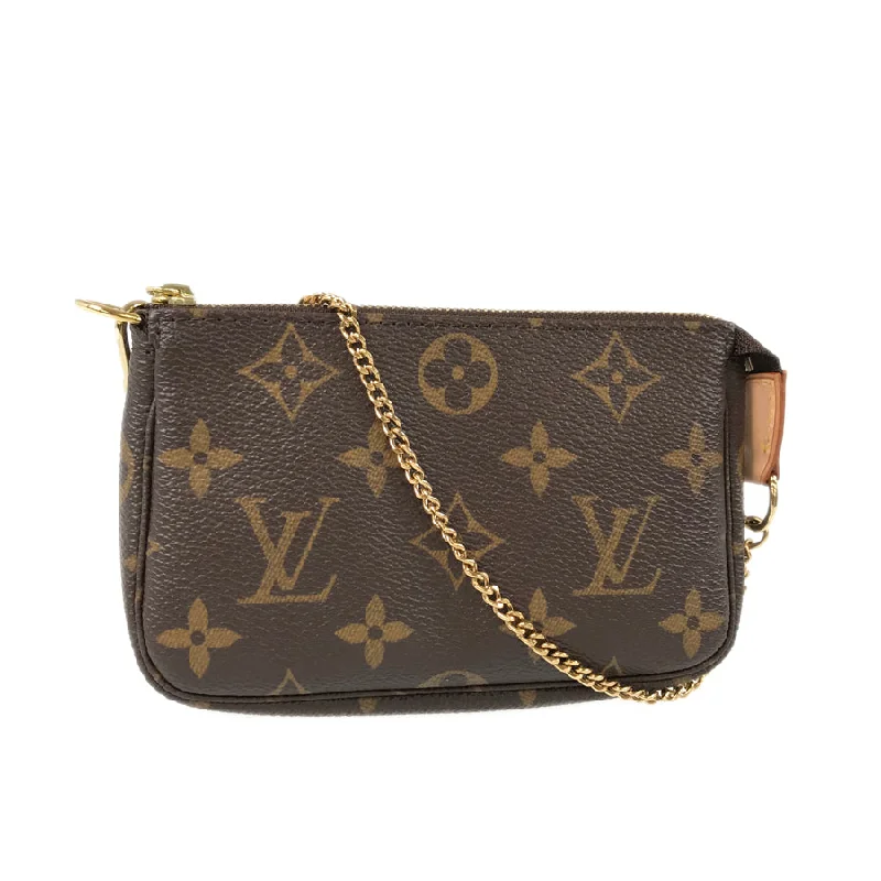 Louis Vuitton bags with a chain - link trim and a leather body for a modern edgeLOUIS VUITTON Pouch