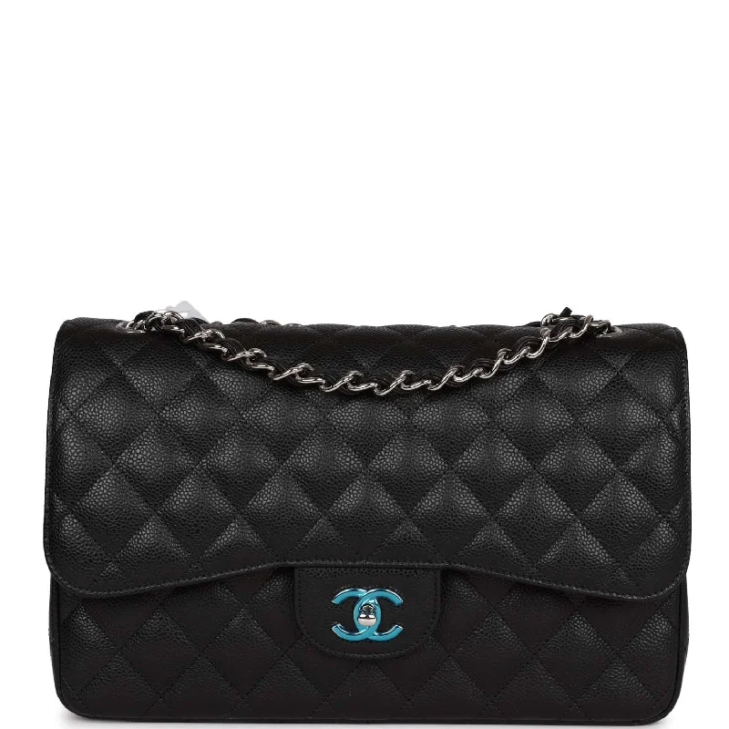 Chanel Limited Edition Handbag for CollectorsChanel Jumbo Classic Double Flap Black Caviar Silver Hardware