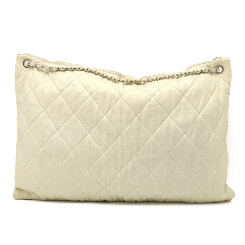 Chanel Small Crossbody Bag for TravelCHANEL LA cruise line chain shoulder bag cotton jersey lame ivory red