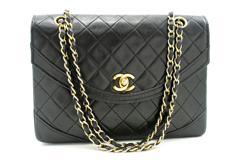 Chanel Luxury Handbag for High - End EventsCHANEL Half Moon Chain Shoulder Bag Crossbody Black Quilted Flap