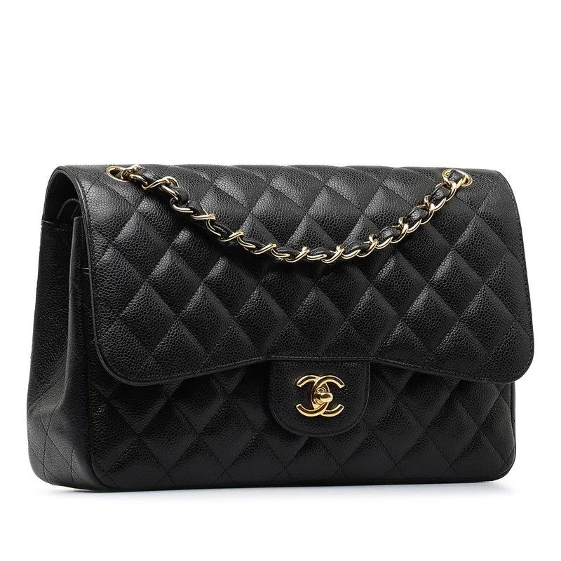 Chanel New Arrival Handbag with Gold HardwareChanel Decamatrasse 30 Coco Double Flap Chain Shoulder Bag Black Caviar S  CHANEL