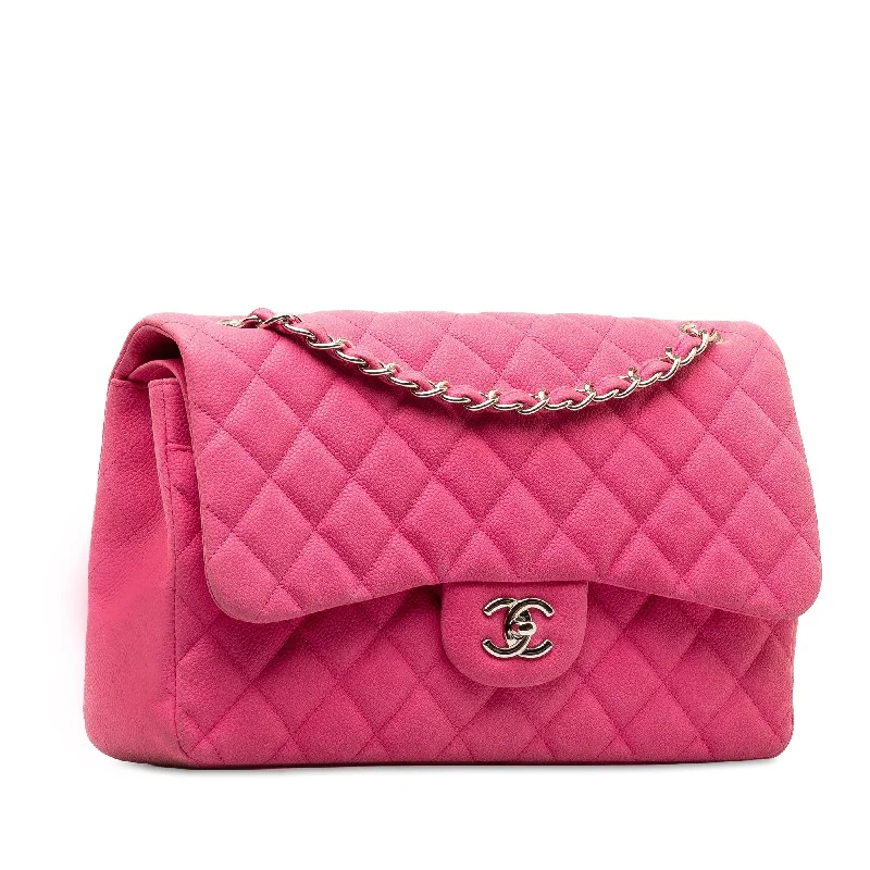 Chanel Lightweight Handbag for Daily ErrandsCHANEL Jumbo Classic Caviar Double Flap Shoulder Bag