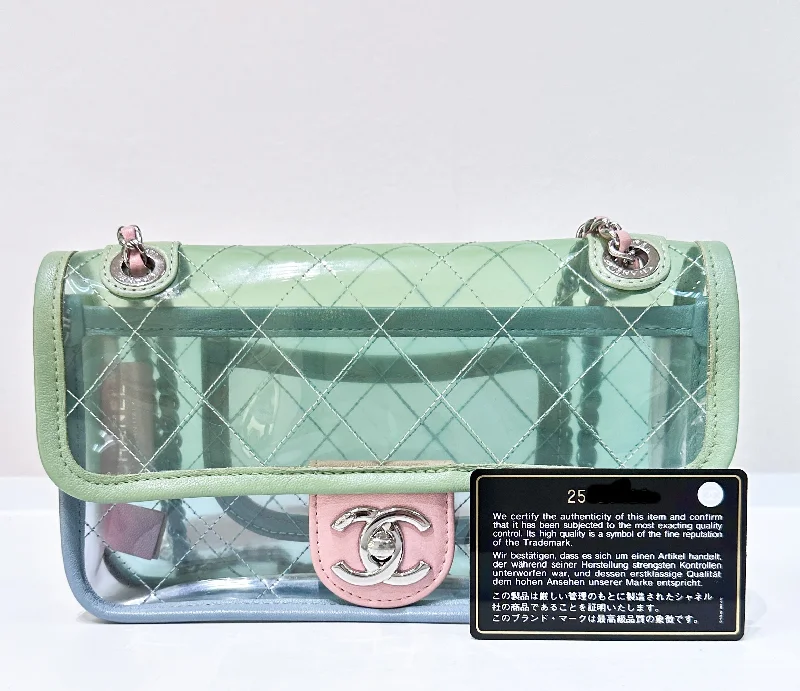 Chanel Black Handbag for Business MeetingsChanel Coco Splash PVC Mini Flap Bag Blue/Green/Pink Silver Hardware