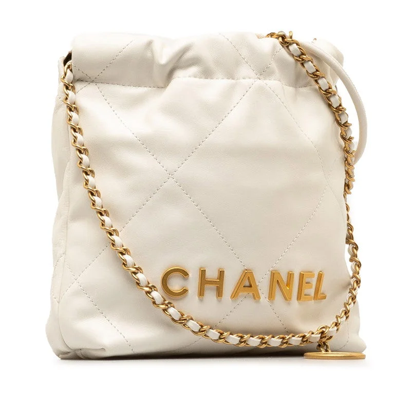 Chanel Chain Strap Handbag for Everyday UseCHANEL COCOMARK CHANEL 22 Mini Wipes Chain Shoulder Bag White G Leather  CHANEL