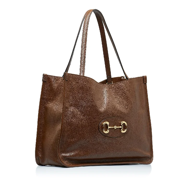 Gucci backpacks for women with a sleek silhouetteGucci Horsebit 1995 Leather Tote Bag (8KCkxu)