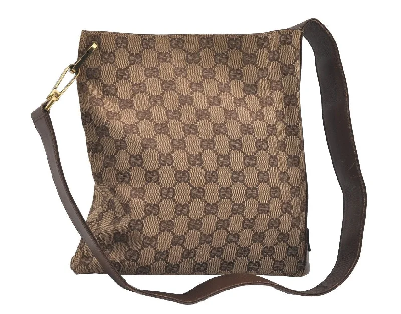 Ladies Gucci Dionysus bags with a chain - link shoulder strapAuthentic GUCCI Shoulder Cross Body Bag GG Canvas Leather 91761 Brown 2811I