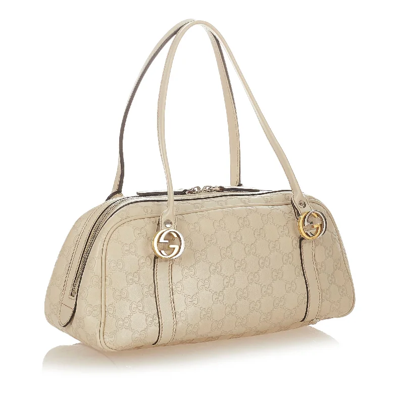 Women Gucci bags with a detachable mobile phone holderGucci Guccissima Twins Shoulder Bag (26384)