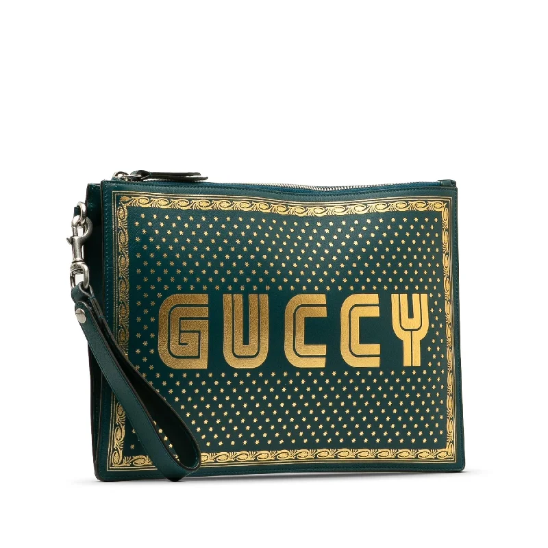 Ladies Gucci shoulder bags with a tassel decorationGucci Guccy Sega Clutch TcKN3S)