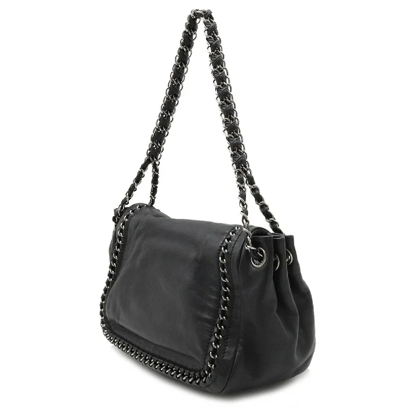 Chanel Limited Edition Handbag for CollectorsCHANEL luxury line here mark shoulder bag chain leather black