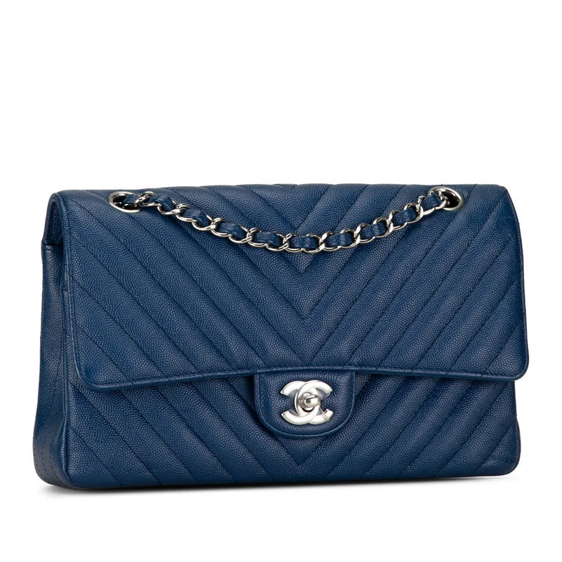 Chanel New Arrival Handbag with Gold HardwareChanel Coco V Stitch Double Flap Chain Shoulder Bag Blue Leather  Chanel