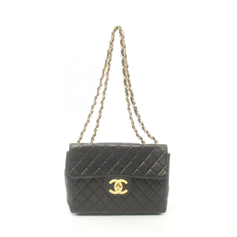 Chanel Black Handbag for Business MeetingsCHANEL Deca Matelasse 30 Single Flap Shoulder Bag, Lambskin, Women's, Black